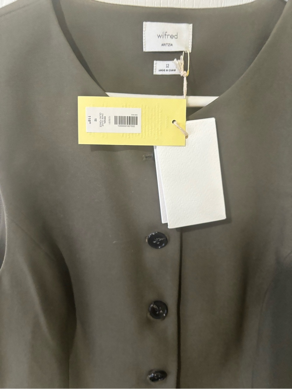 Regal Olive Green Button-Front Women's Vest
